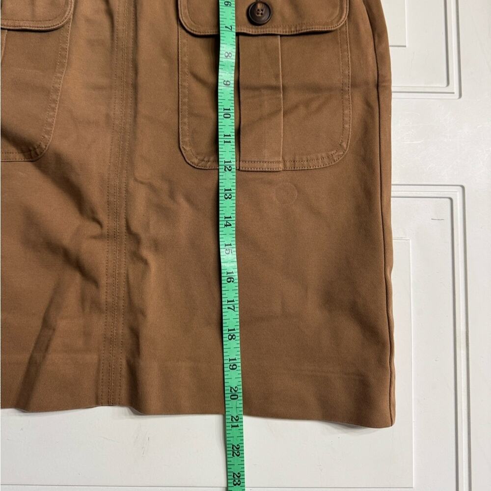Boden Womens Sz 6L Brown Cotton Pencil Skirt Zip Button Cargo Utility Preppy - Picture 6 of 8